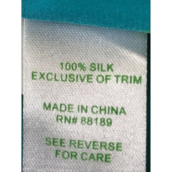 READ 100% Silk Lilly Pulitzer Blue Green Floral Beaded Women's Tunic Shirt S M - Picture 8 of 8